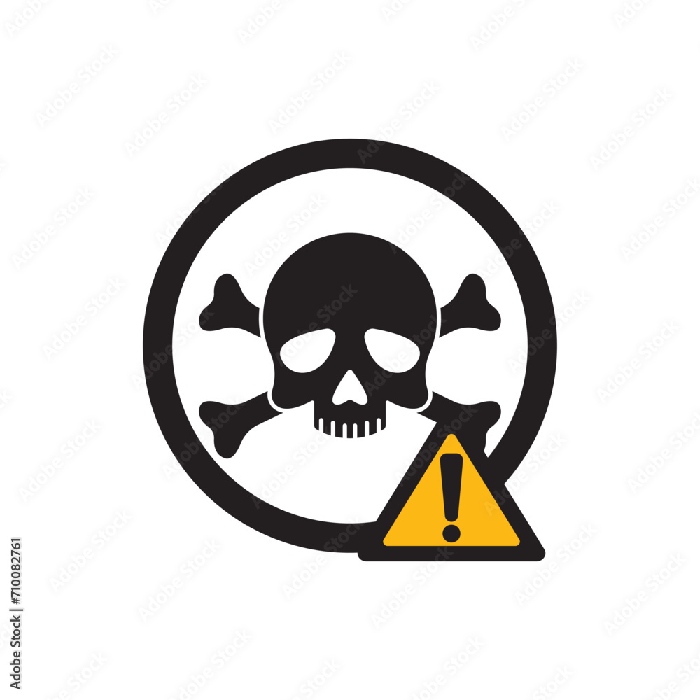 Fototapeta premium Chemical hazard icon, dangerous for the environment substance warning symbol vector illustration design