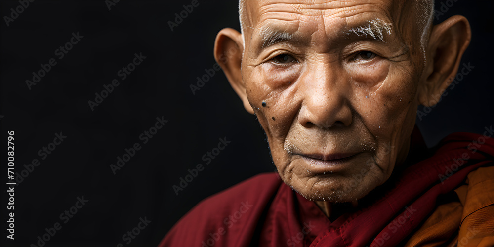 studio portrait of an shaolin monk 