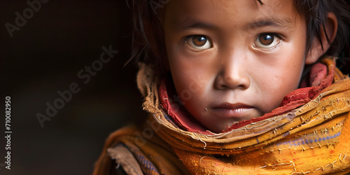 studio portrait of a Nepalese child