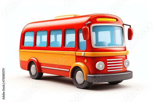 Illustration of public bus on white background
