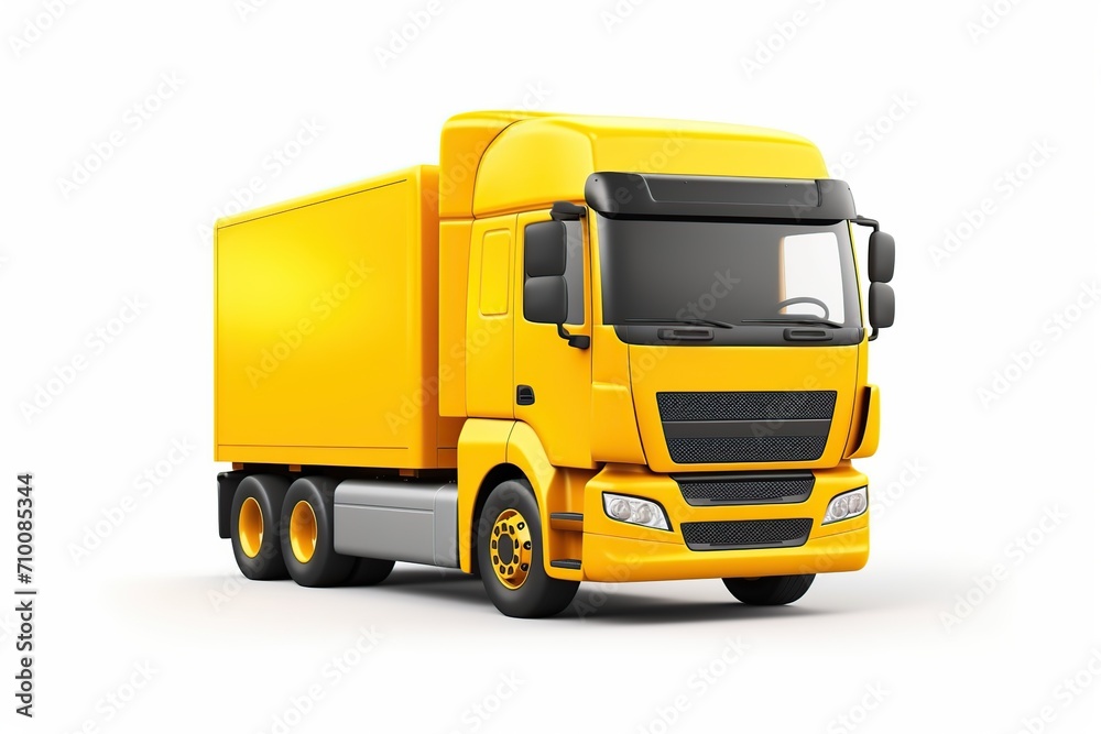Illustration of cartoon truck isolated on white background