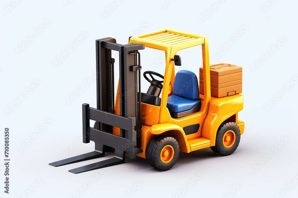 Illustration of forklift truck on white background