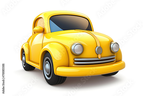Illustration of yellow car on white background