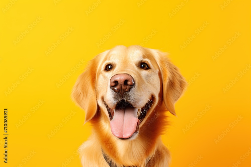 Retriever dog on yellow background Retriever dog on yellow background