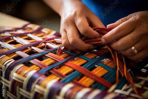 Banig weaving by arranging the mats in a visually compelling composition