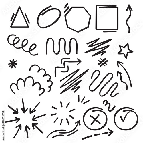 Hand drawn scribble element collections.
