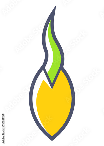 Sprouted seed for sowing. Agricultural, cultivation and planting illustration.