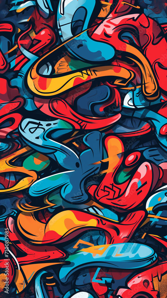 Colorful Graffiti Abstract Swirls