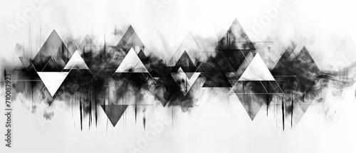 Black and White Grunge Triangle Composition