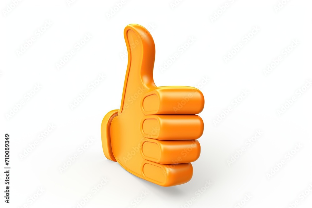 Illustration of yellow color thumb up on white background Illustration of yellow color thumb up on white background