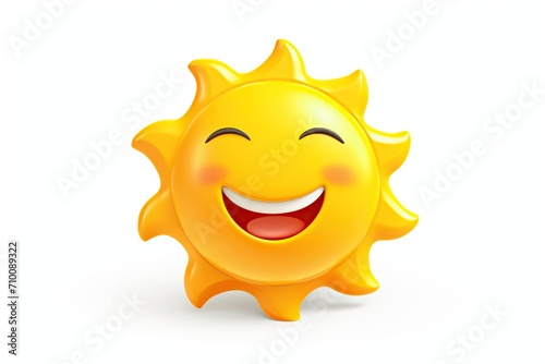 Illustration of cartoon yellow sun icon on white background