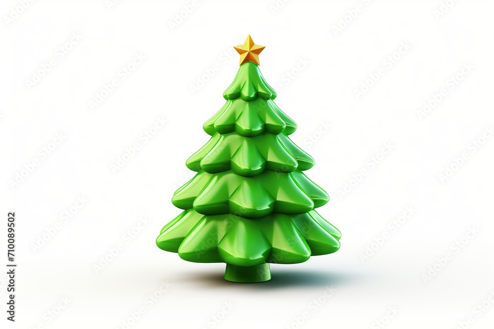 Illustration of cartoon christmas tree isolated on white background Illustration of cartoon christmas tree isolated on white background
