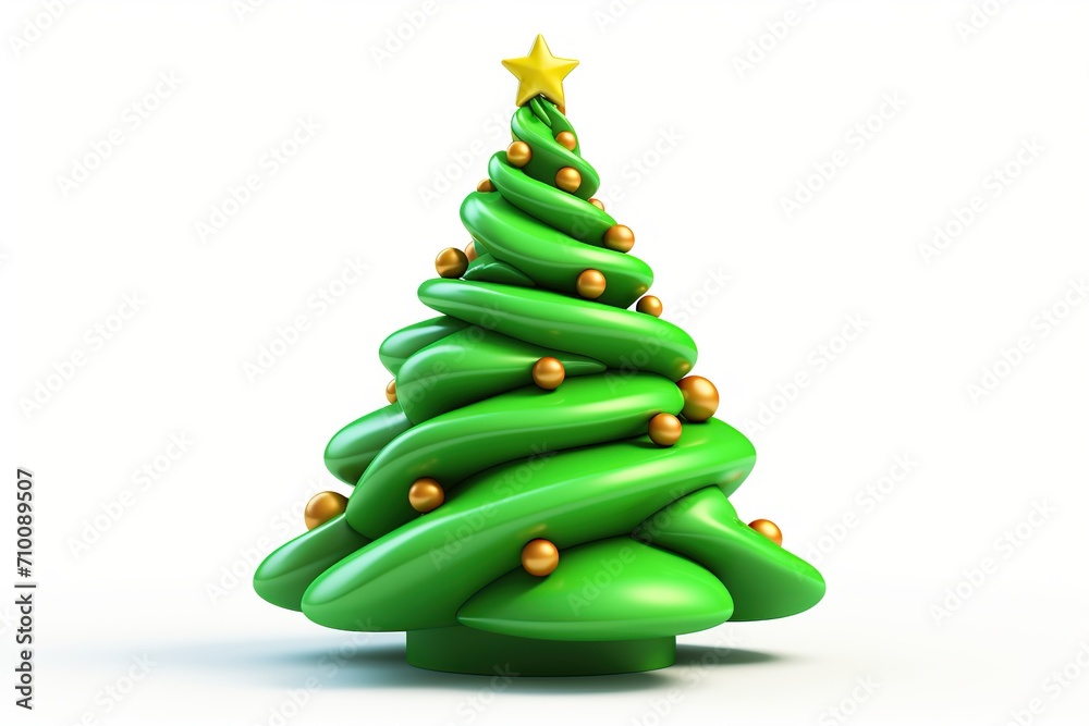 Illustration of cartoon christmas tree isolated on white background Illustration of cartoon christmas tree isolated on white background