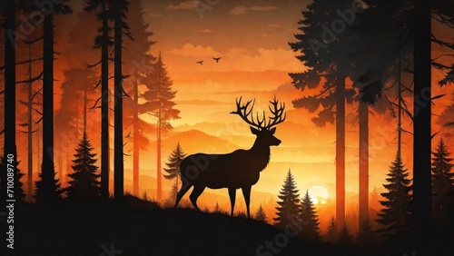 deer at sunset © VISHNU
