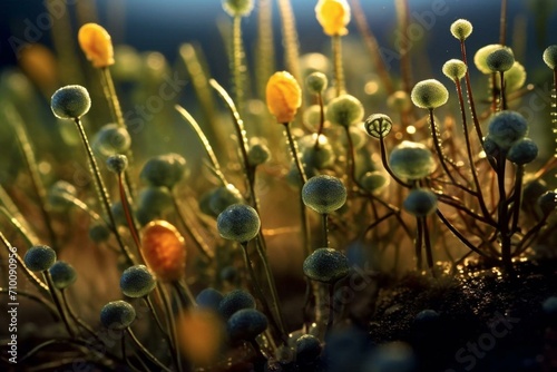 Microscopic plant view reflecting advances in botanical study. Generative AI
