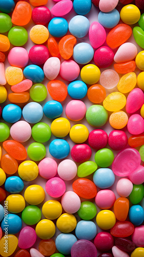 Colorful candies background. Top view of colorful dragee.