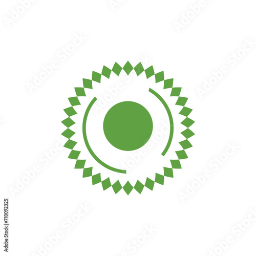Green sun on white background
