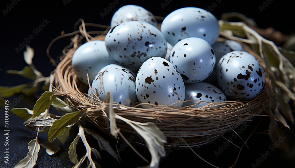 Birds nest, nature celebration of springtime freshness generated by AI Birds nest, nature celebration of springtime freshness generated by AI