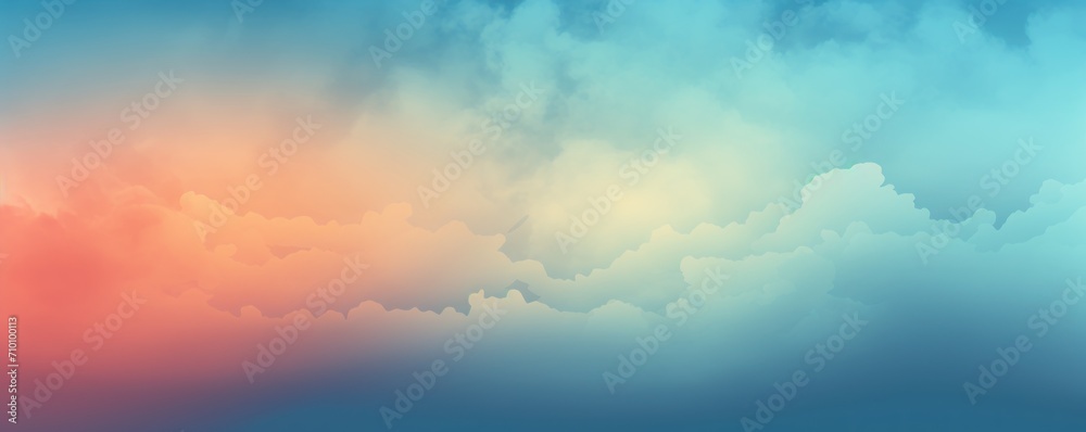 Sky retro gradient background with grain texture