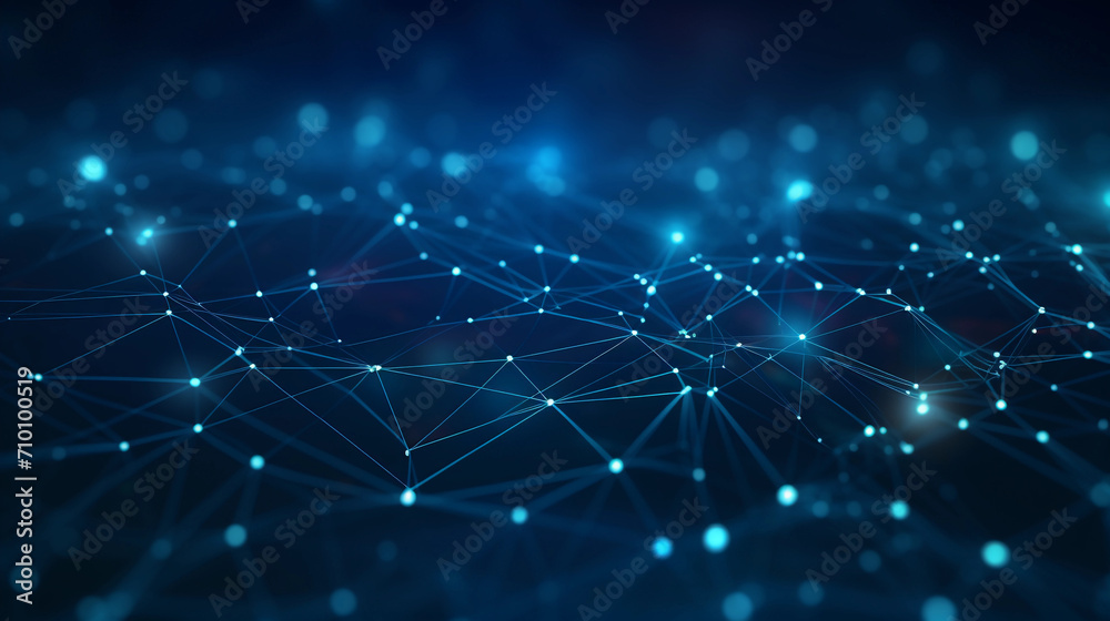 Blue abstract background with a network grid and particles connected. Blue abstract background with a network grid and particles connected.