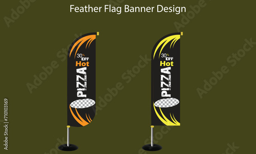 Pizza standup feather flag design