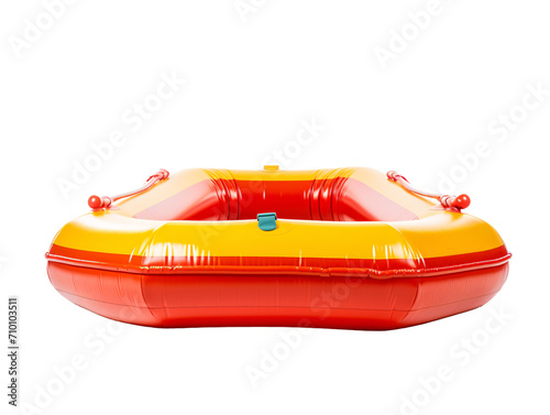 a red and yellow inflatable raft photo