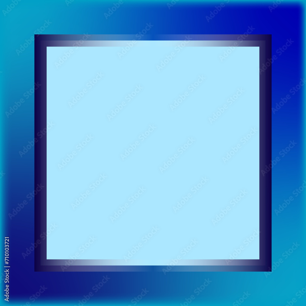 Obraz premium Blue-blue mirror frame on white background