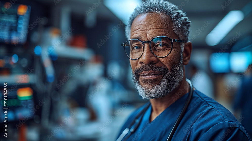 A dynamic shot capturing a doctor in the midst of hospital rounds, surrounded by state-of-the-art medical equipment, their focused expression reflecting the precision and expertise A dynamic shot capturing a doctor in the midst of hospital rounds, surrounded by state-of-the-art medical equipment, their focused expression reflecting the precision and expertise