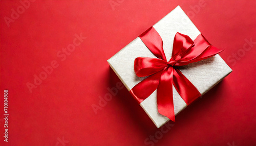 Festive Finesse: Top-Down View of a Beautifully Wrapped Gift © Aminur