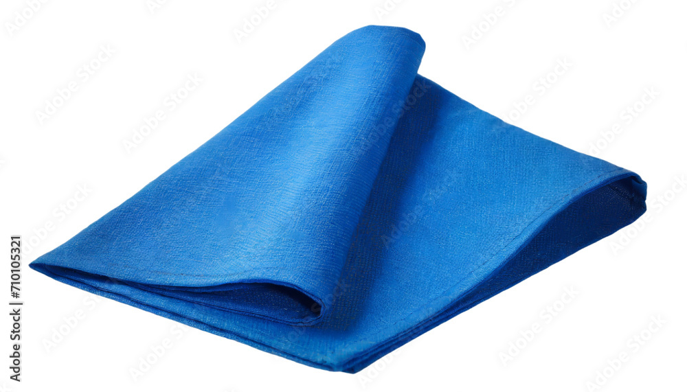 Blue cloth napkin isolated on transparent background. Blue cloth napkin isolated on transparent background.