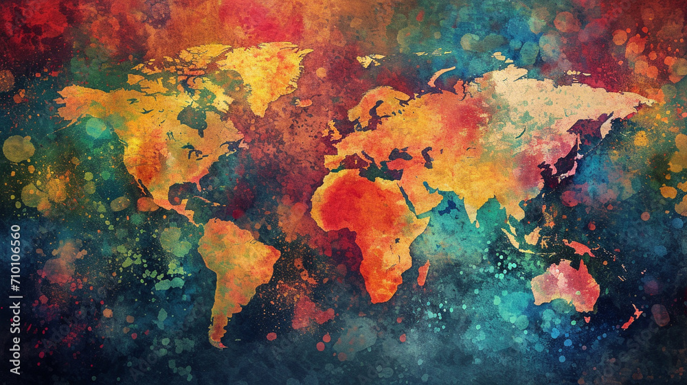 Colored art world map