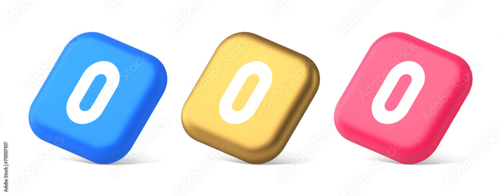Zero character number button digital sign for math counting cyberspace ...