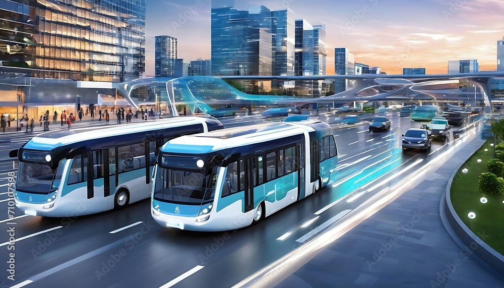 Obraz na płótnie Transportation and technology concept. ITS (Intelligent Transport Systems). Mobility as a service. w salonie
