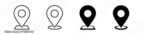 Location point icon set. Map pointer, pin, gps, destination symbol. Vector illustration. 