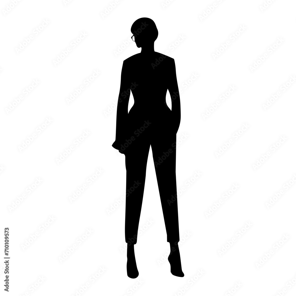 silhouette of business Woman 