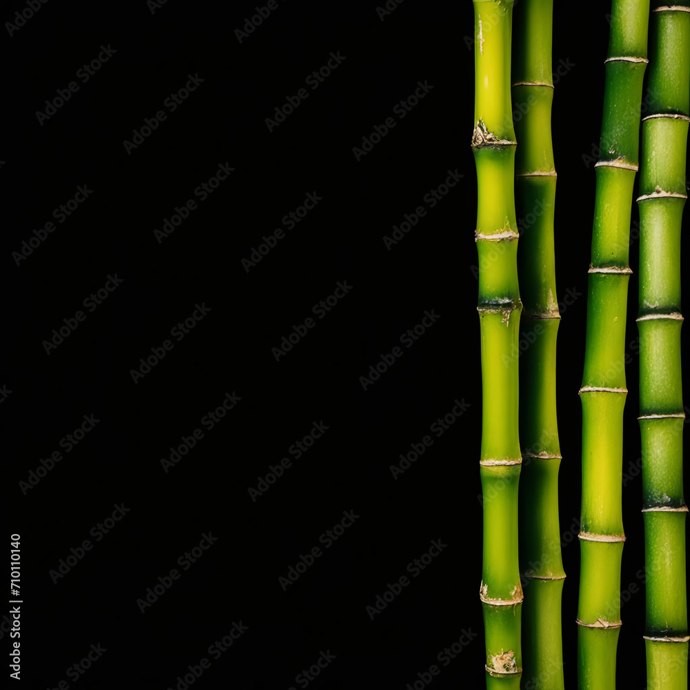 Dark background with a bamboo on the side. Dark background with a bamboo on the side.