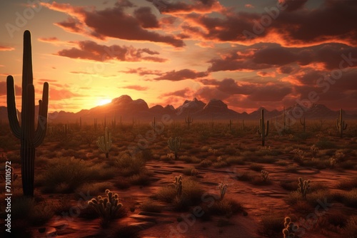 Sunset in the Sonoran Desert near Phoenix Arizona photo