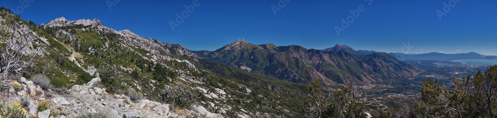 Mt Timpanogos from Lone Peak Jacob’s Ladder hiking trail, Wasatch Rocky Mountains, Utah, United States. 2023 Mt Timpanogos from Lone Peak Jacob’s Ladder hiking trail, Wasatch Rocky Mountains, Utah, United States. 2023