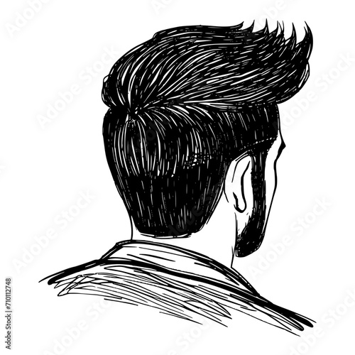 Hand-drawn vector graphic of men's hairstyles. Perfect for digital or print use.