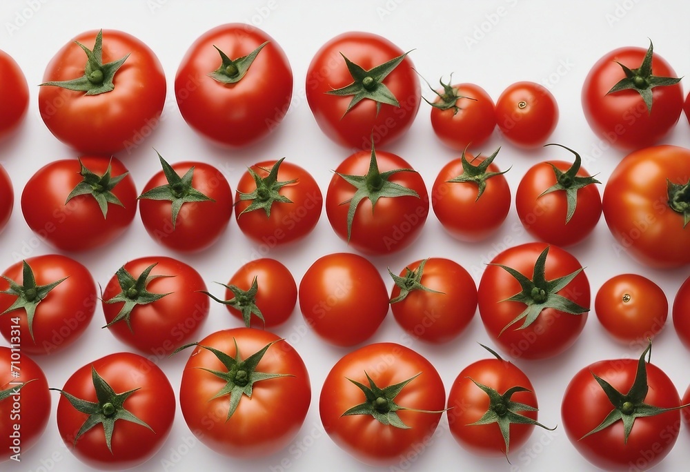 Tomato on the white background Healthy food Tomatoes on white background Top view Copy space Nutrition and health benefits of red vegetables Tomato on the white background Healthy food Tomatoes on white background Top view Copy space Nutrition and health benefits of red vegetables