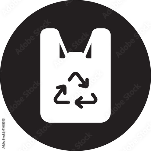 Recycled Plastic Bag glyph icon