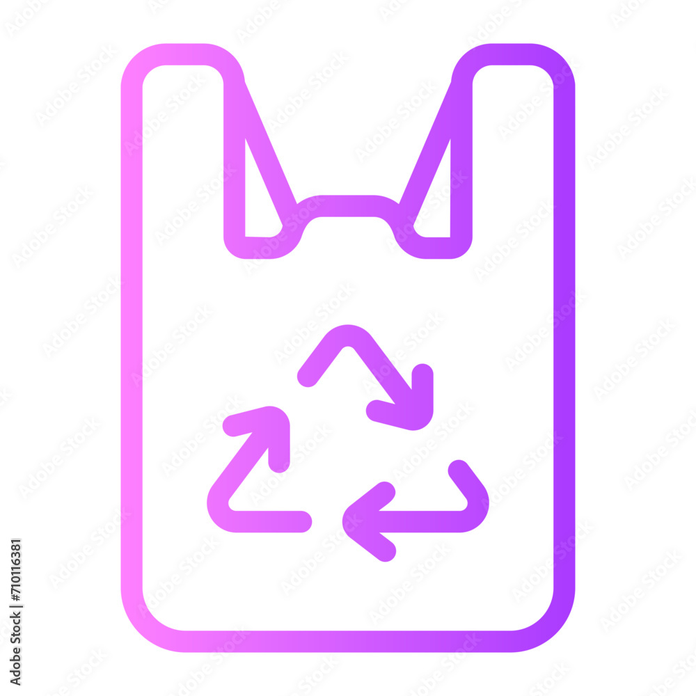 Recycled Plastic Bag gradient icon Recycled Plastic Bag gradient icon