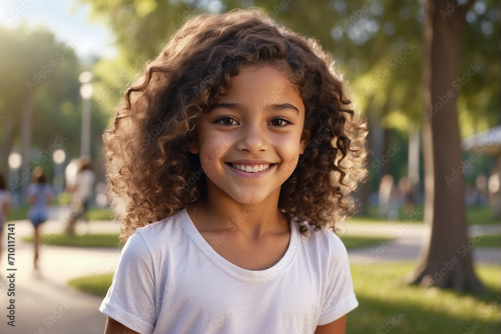 Brazilian Latin American girl in a park, smiling Brazilian Latin American girl in a park, smiling