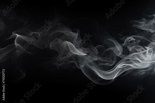 Empty dark background with white smoke