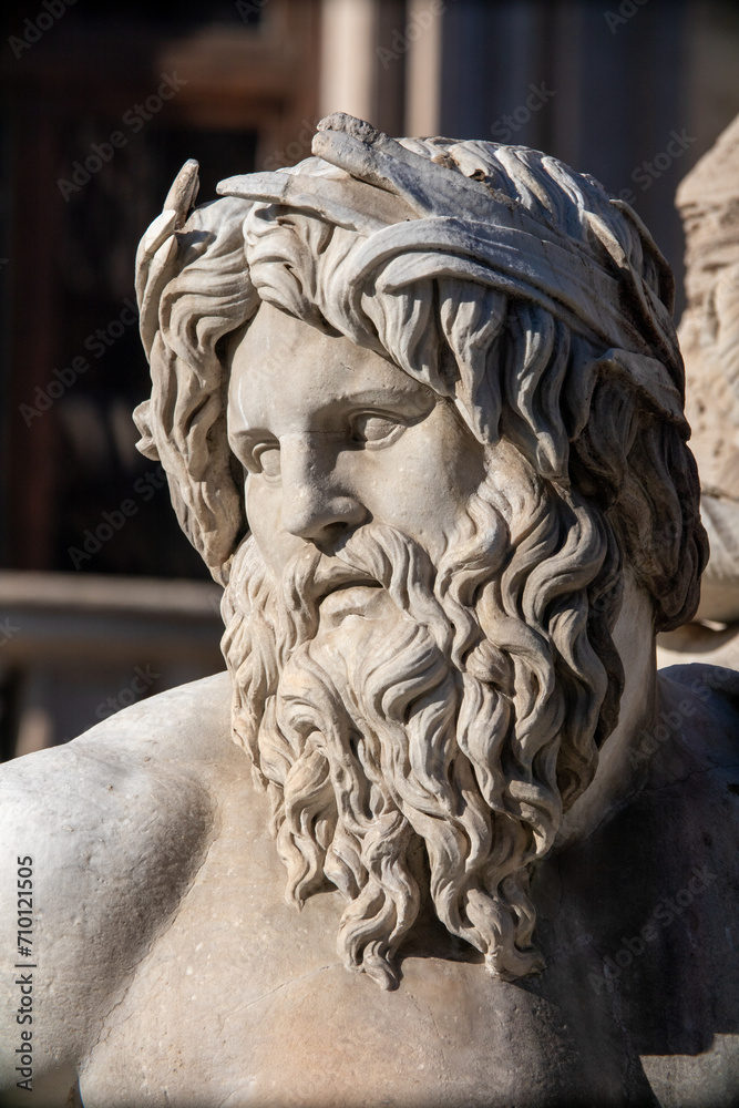 Naklejka premium Die Statue des Ganges am Vierströmebrunnen in Rom Italien.