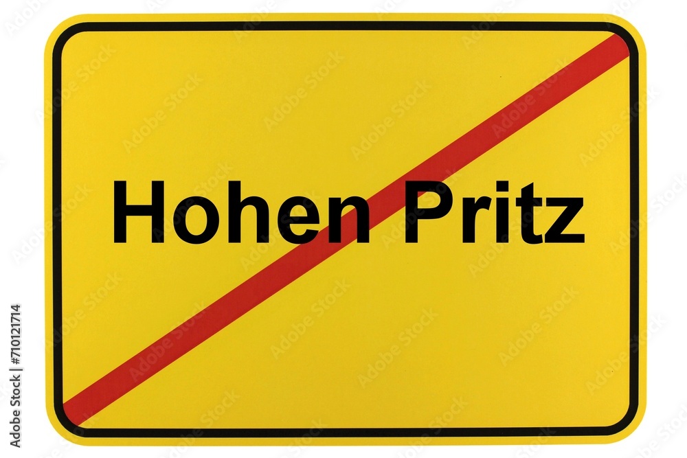 Illustration eines Ortsschildes der Gemeinde Hohen Pritz in Mecklenburg-Vorpommern Illustration eines Ortsschildes der Gemeinde Hohen Pritz in Mecklenburg-Vorpommern