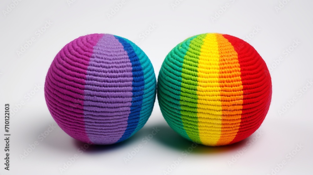Rainbow wool yarn balls on gray background with copy space for text or advertising concept. Rainbow wool yarn balls on gray background with copy space for text or advertising concept.