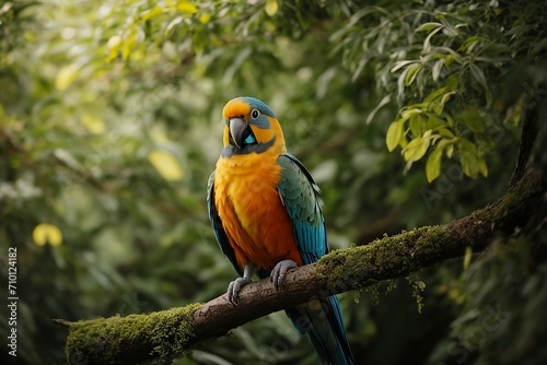 A parrot sitting on a tree branch 