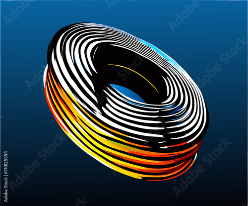A metal coil winding up. vektor icon illustation