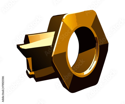 A metal nut tightening. vektor icon illustation